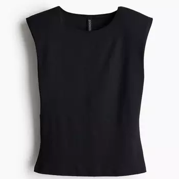 Топ H&M Tank With Shoulder Pads, черный