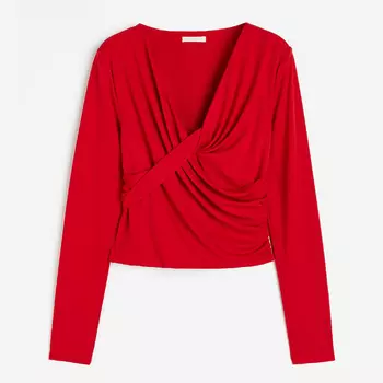 Топ H&M Twist-detail Jersey, красный