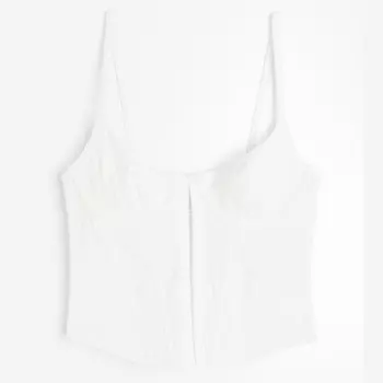 Топ H&M Unpadded Cotton, белый