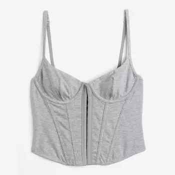 Топ H&M Unpadded Cotton, серый