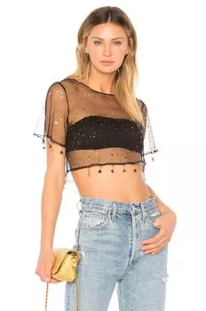 Топ h:ours Roux Crop, черный