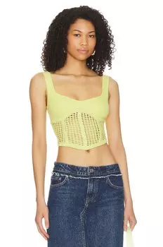 Топ h:ours Seraphina Mesh Corset, зеленый