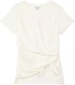 Топ HABITUAL girl Short Sleeve Mock Wrap Tie Top, цвет Off-White