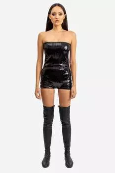 Топ хакка с пайетками Helene Galwas, черный