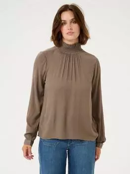 Топ-халат с тройным вырезом горловины KAFFE, цвет Major Brown