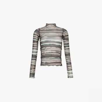 Топ Halcyon из эластичного трикотажного джерси с высоким воротом Knwls, белый