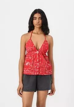 Топ HALTER BACK OPEN Hollister Co., красный