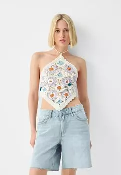 Топ Halter Bershka, белый