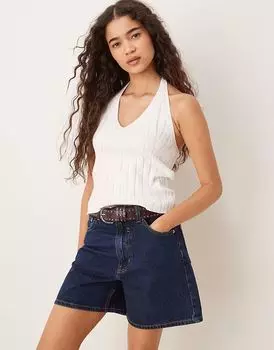 Топ-халтер с широкими резинками ASOS DESIGN белого цвета