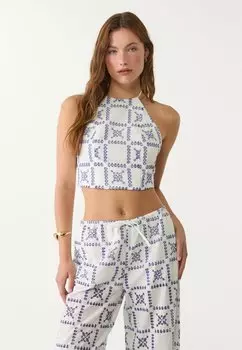 Топ HALTER Stradivarius, светло-голубой