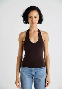 Топ HALTERNECK Gina Tricot, коричневый