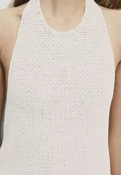 Топ HALTERNECK WITH LOW-CUT BACK Massimo Dutti, белый