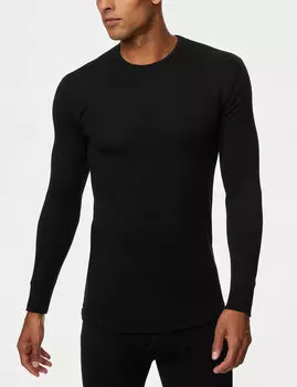Топ Heatgen Maximum Thermal с длинными рукавами Marks & Spencer, черный