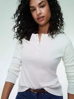 Топ Henley из органического хлопка Baukjen, античный белый