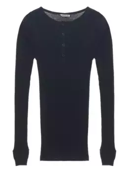 Топ хенли с длинными рукавами Auralee, черный