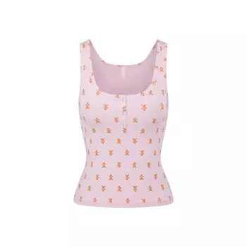 Топ хенли SKIMS, цвет cherry blossom gingerbread print