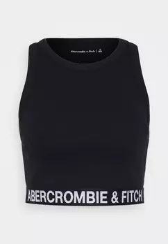 Топ HIGH NECK LOGO TANK Abercrombie & Fitch, черный
