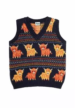 Топ HIGHLAND COW FAIR ISLE TANK, REGULAR FIT JoJo Maman Bb, синий