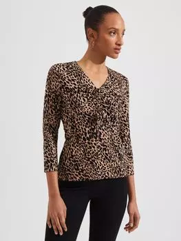 Топ Hobbs Simmy с анималистическим принтом, светло-коричневый/черный