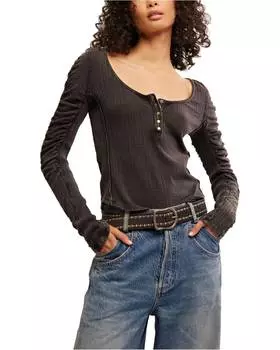 Топ Hope Henley черного цвета Free People