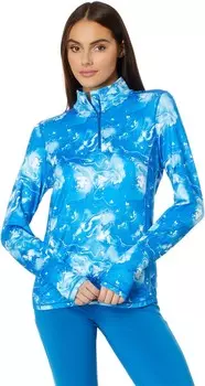 Топ Hot Chillys Micro-Elite Chamois Printed Zip-T, цвет Thriller Quartz