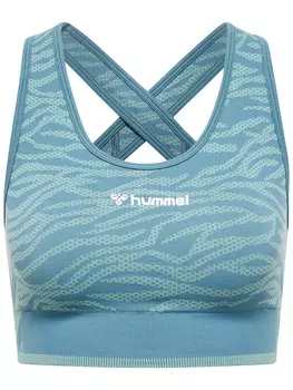 Топ Hummel Sportoberteil Hmlmt Saga Seamless Sports, цвет NORTH ATLANTIC/BLUE SURF MELAN