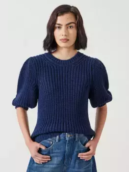 Топ HUSH Jessie Chunky Rib, темно-синий