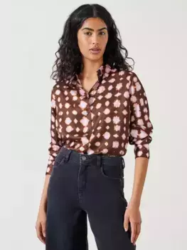 Топ HUSH Rita Geometric, цвет brown/multi