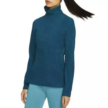 Топ Hyperwarm Velour High Neck зеленого цвета Nike