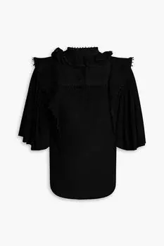 Топ Ioleya со вставками из хлопка и жоржета, украшенными крючком ISABEL MARANT, черный