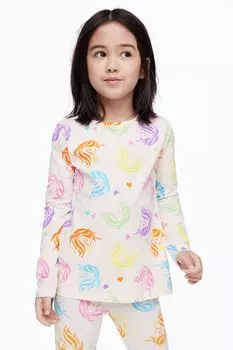 Топ из 5 джерси H&amp;M, кремовые/единороги