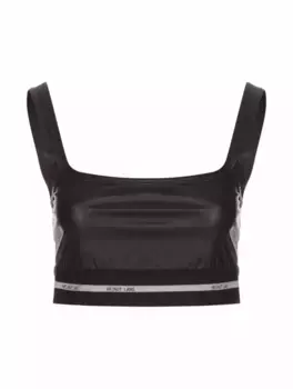 Топ из эко-кожи Helmut Lang, черный