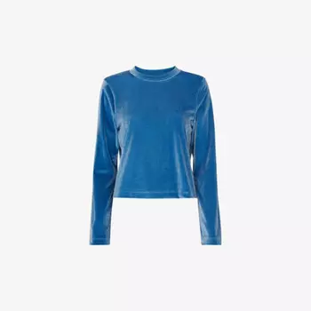 Топ из эластичного бархата Olivia Whistles, голубой