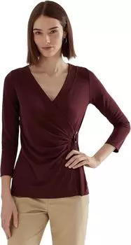 Топ из эластичного джерси LAUREN Ralph Lauren, цвет Vintage Burgundy