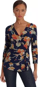 Топ из эластичного джерси LAUREN Ralph Lauren, цвет Blue Multi