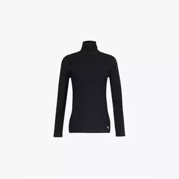 Топ из эластичного хлопка с вышитыми нашивками и воротником-стойкой Bottega Veneta, черный