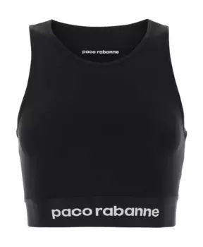 Топ из эластичного нейлона S Paco Rabanne, черный