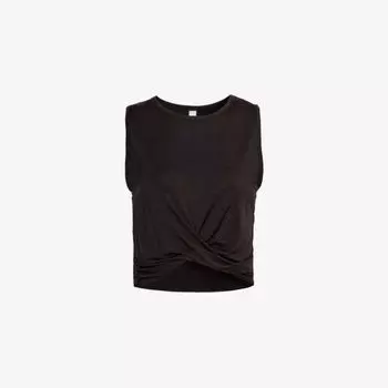 Топ из эластичной ткани с круглым вырезом Alo Yoga, черный