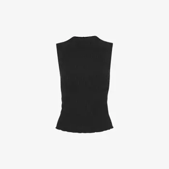 Топ из эластичной ткани с круглым вырезом и без рукавов Whistles, черный