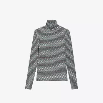 Топ из эластичной ткани с высоким воротником и графическим принтом Claudie Pierlot, цвет divers