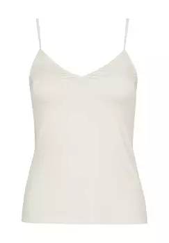 Топ из атласа deluxe, на тонких бретельках, однотонный, для женщин HANRO, цвет Off