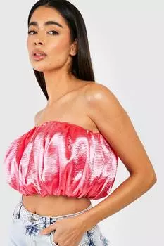 Топ из атласа puffball Boohoo, розовый