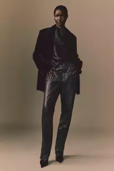 Топ из атласа с вырезом горловины H&M, черный