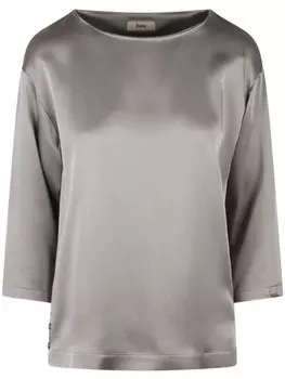 Топ из атласного переплетения Herno, серый