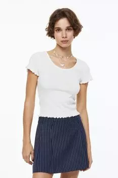 Топ из ажурного трикотажа H&M, белый