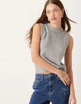 Топ из букле серого цвета New Look