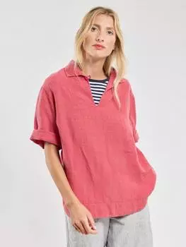 Топ из чистого льна с воротником Armor Lux, цвет Garnet Rose