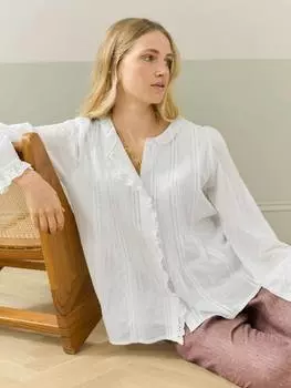 Топ из чистого органического хлопка pintuck Brora, белый