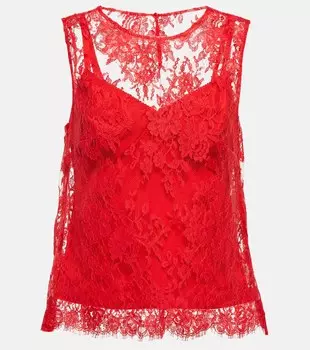 Топ из цветочного кружева шантильи DOLCE&GABBANA, красный