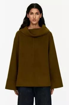 Топ из двойной смесовой шерсти. Arket, зеленый